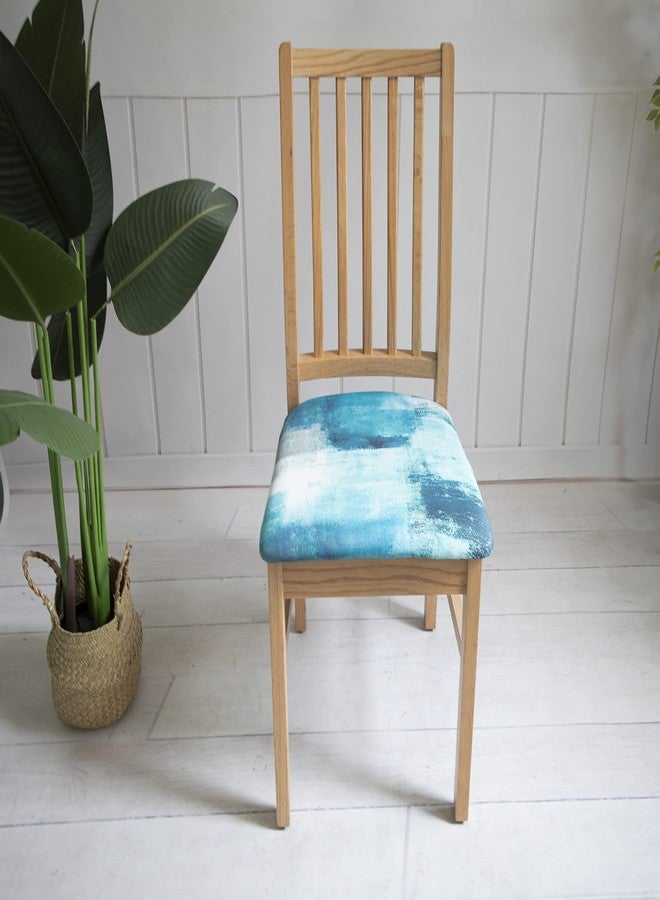 TOMWISH Chair Seat Cover for Dining Room Set of 4,Stretch Teal Chair Covers Washable Removable Turquoise Dining Chair Slipcovers Chair Seat Protector Decoration Wedding Banquet Dinner Kitchen Meeting - Image 2